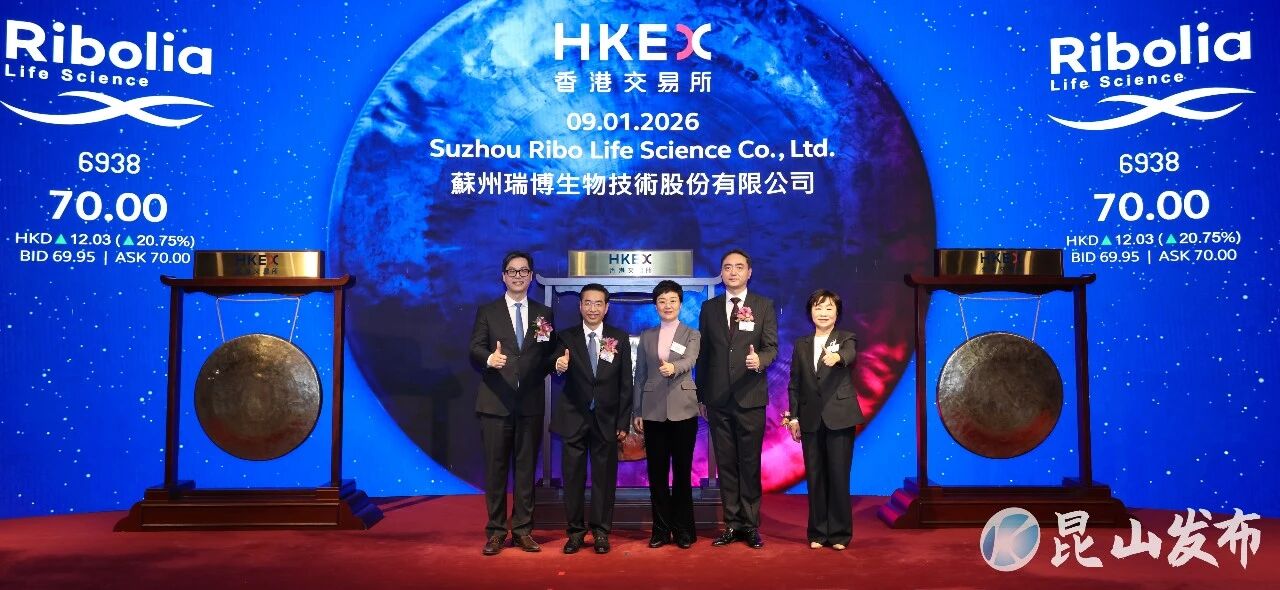 新年全省“第一股”！昆山企业瑞博生物港交所上市！